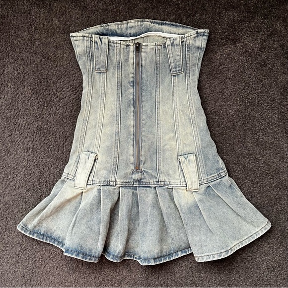 Jaded London Corset Denim Kilt Mini Dress - Picture 4 of 6